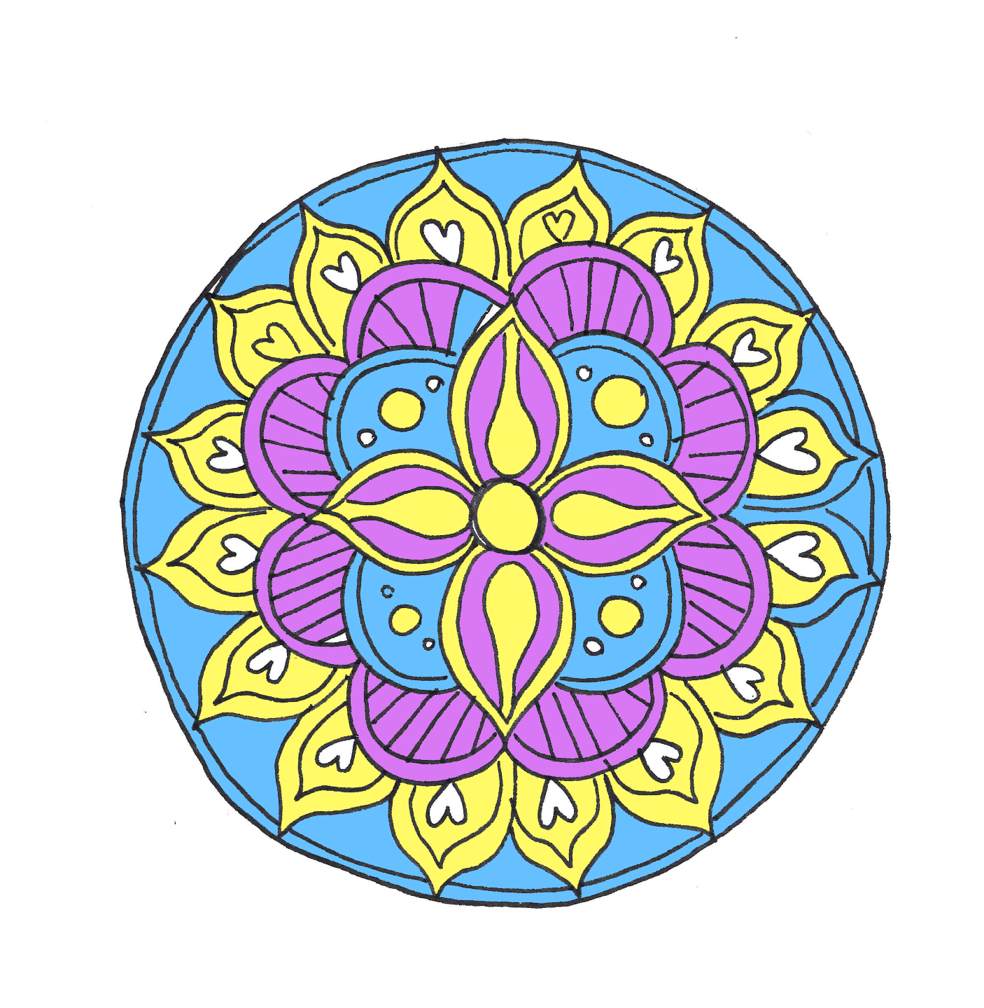 1406x1439 How To Draw A Mandala - Circle Design Drawing