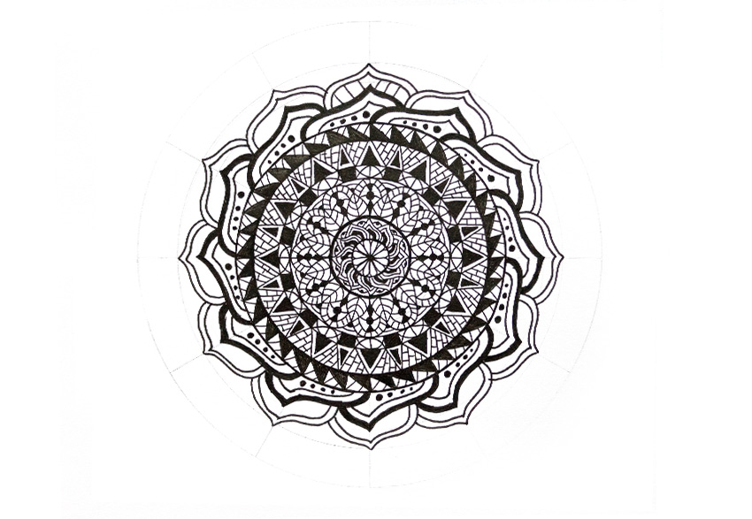 850x587 Art Therapy How To Draw A Mandala - Circle Design Drawing