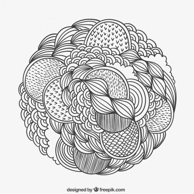 626x626 Hand Drawn Patterned Circle Vector Free Download - Circle Pattern Drawing