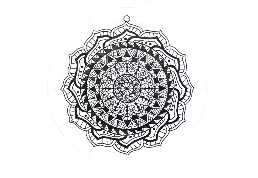 850x587 Art Therapy How To Draw A Mandala - Circle Pattern Drawing