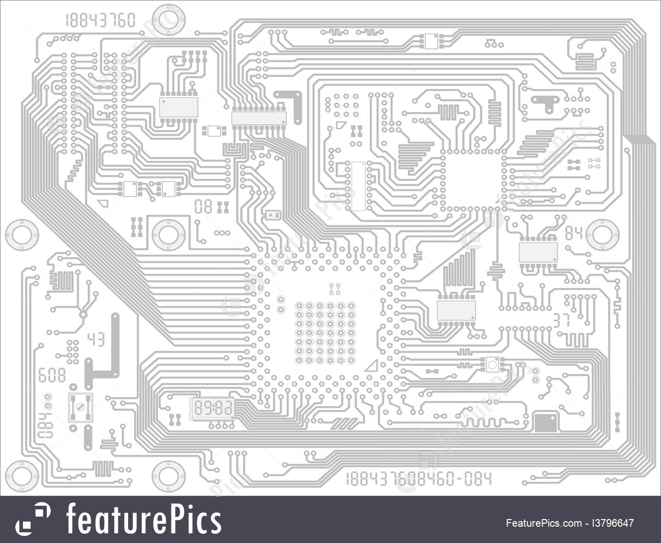 1300x1067 Circuit Board Vector Computer Drawing - Circuit Board Drawing