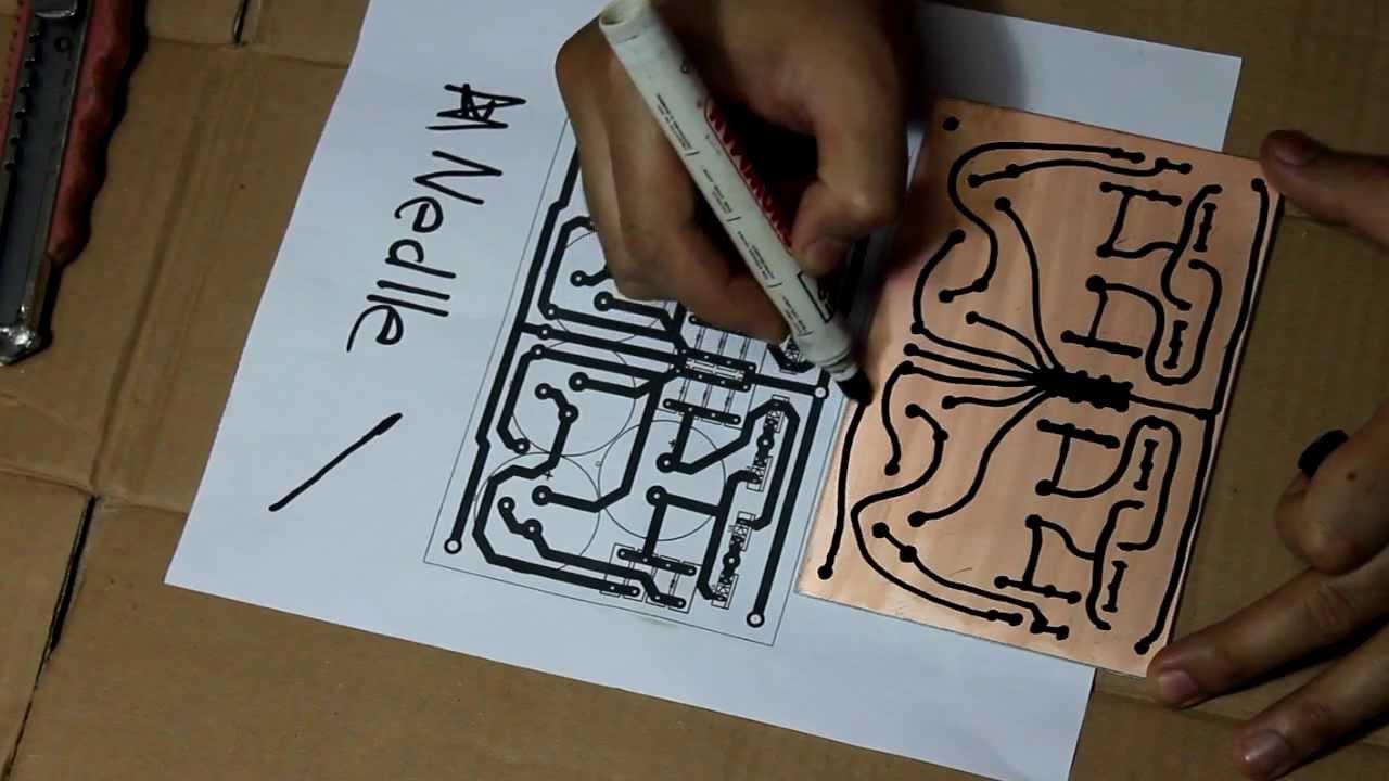 1280x720 Hand Drawing Pcb - Circuit Board Drawing
