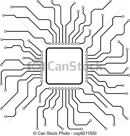 449x470 hi tech circuit board illustration of a hi tech circuit board - Circuit Board Drawing