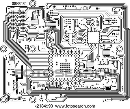 450x378 circuit board drawing clipart of electronic modern circuit board - Circuit Board Drawing