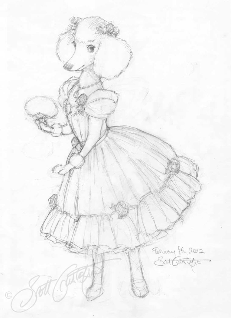 764x1050 circus poodle the art of scott gustafson - Circus Drawing