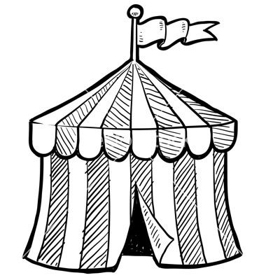 380x400 How To Draw A Circus Tent - Circus Drawing