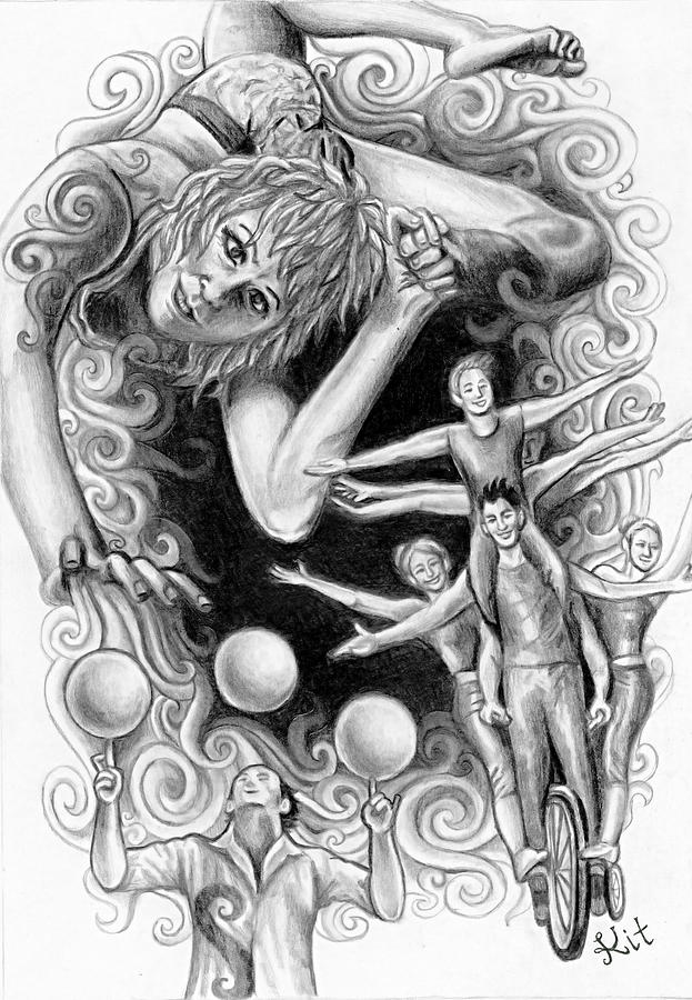 623x900 Circus Acrobats Drawing - Circus Drawing