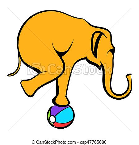 450x470 Circus Elephant On The Ball Icon Cartoon Circus Elephant - Circus Elephant Drawing