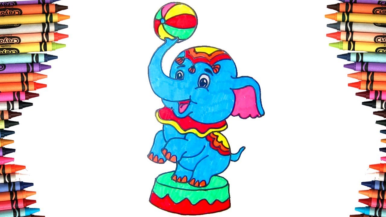 1280x720 Drawing Circus Elephant How To Draw Elephant Coloring Pages - Circus Elephant Drawing