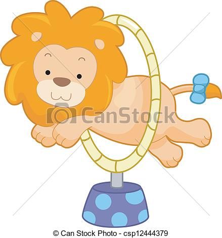 439x470 circus lion jumping through hoop sideview - Circus Lion Drawing