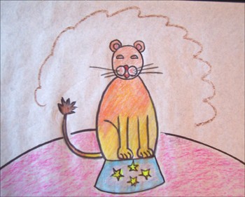 350x281 How To Draw How To Draw A Circus Lion - Circus Lion Drawing