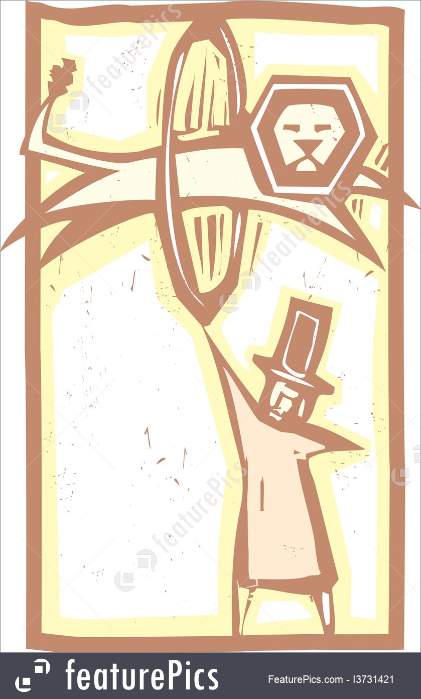 839x1392 Illustration Of Circus Lion Tamer Color - Circus Lion Drawing
