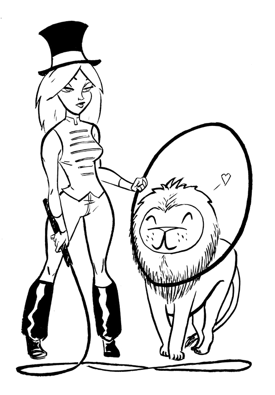 556x800 Circus Drawing Lion Tamer For Free Download - Circus Lion Drawing