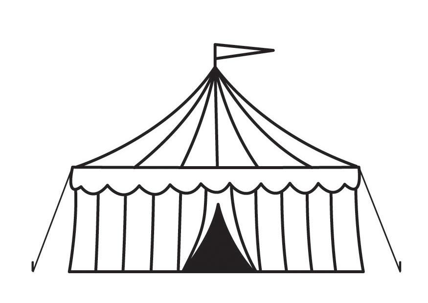 875x620 Coloring - Circus Tent Drawing