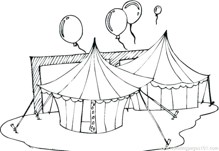 728x500 Circus Tent Coloring Page - Circus Tent Drawing