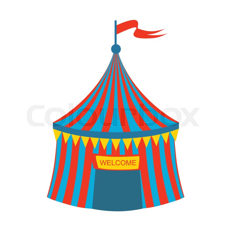 800x800 blue and red stripy circus tent, part stock vector colourbox - Circus Tent Drawing