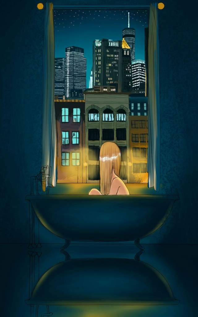 640x1024 City Night Amino - City At Night Drawing