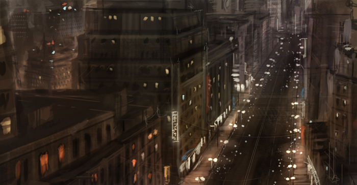 700x364 How To Draw Background Using Perspective - City At Night Drawing