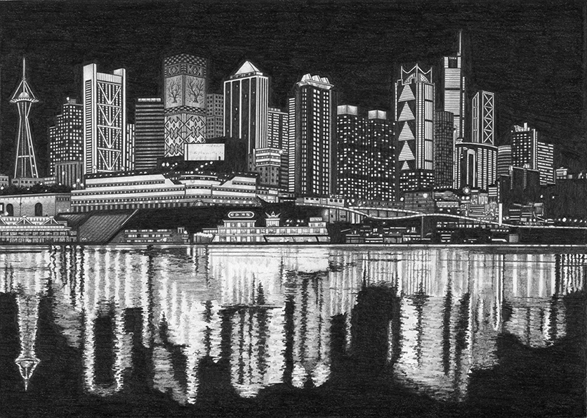 City At Night Drawing at Explore collection of