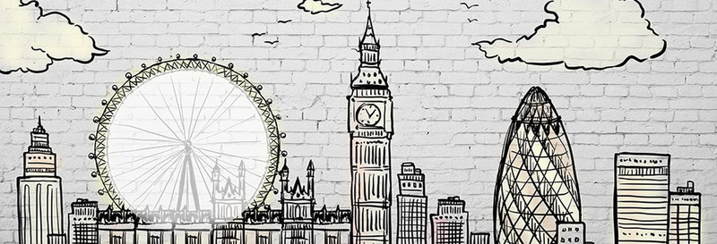 800x273 Sketch Drawing Architecture Building Background, Construction - City Background Drawing