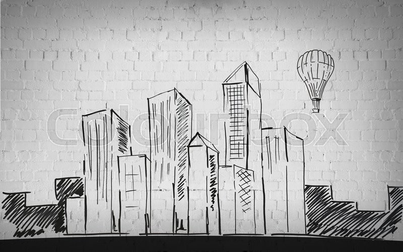 800x500 Building, Architecture, Construction, Stock Photo Colourbox - City Background Drawing
