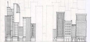 300x140 how to draw a city full of skyscrapers and tall buildings - City Buildings Drawing