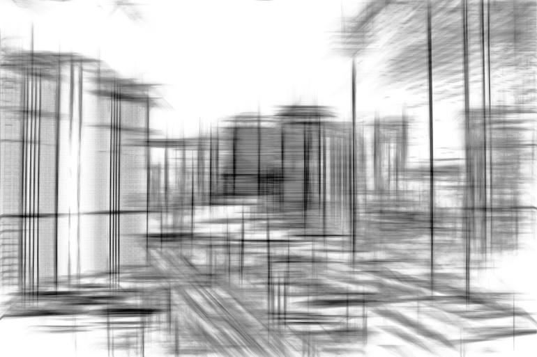 770x513 pencil drawing buildings in the city in black and white new media - City Buildings Drawing