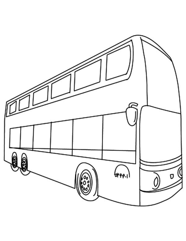 600x775 Double Decker Bus Line Coloring Page Like The Kmb Bus Or Citybus - City Bus Drawing