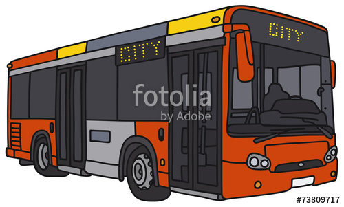 500x301 Hand Drawing Of A Red City Bus - City Bus Drawing