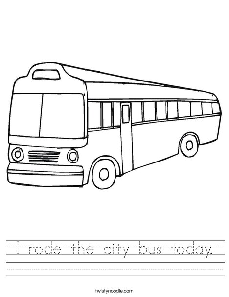 468x605 I Rode The City Bus Today Worksheet - City Bus Drawing