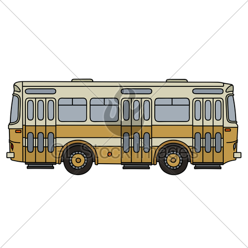 500x500 Old Yellow City Bus Gl Stock Images - City Bus Drawing