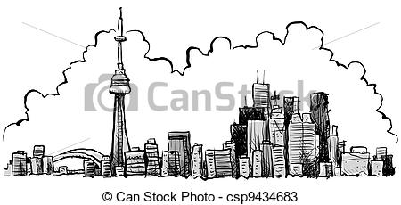 450x230 cartoon toronto cartoon of the downtown of the city of toronto - City Cartoon Drawing