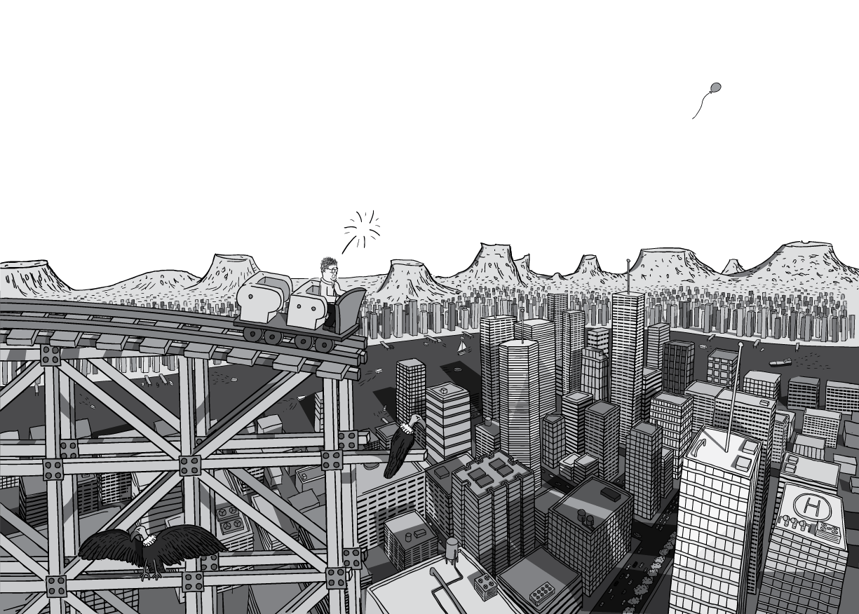 1225x876 The Making Of Peak Oil Comic - City Cartoon Drawing