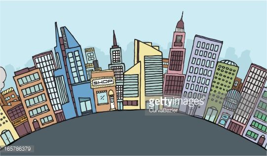 541x316 Drawing Cartoon Buildings - City Cartoon Drawing