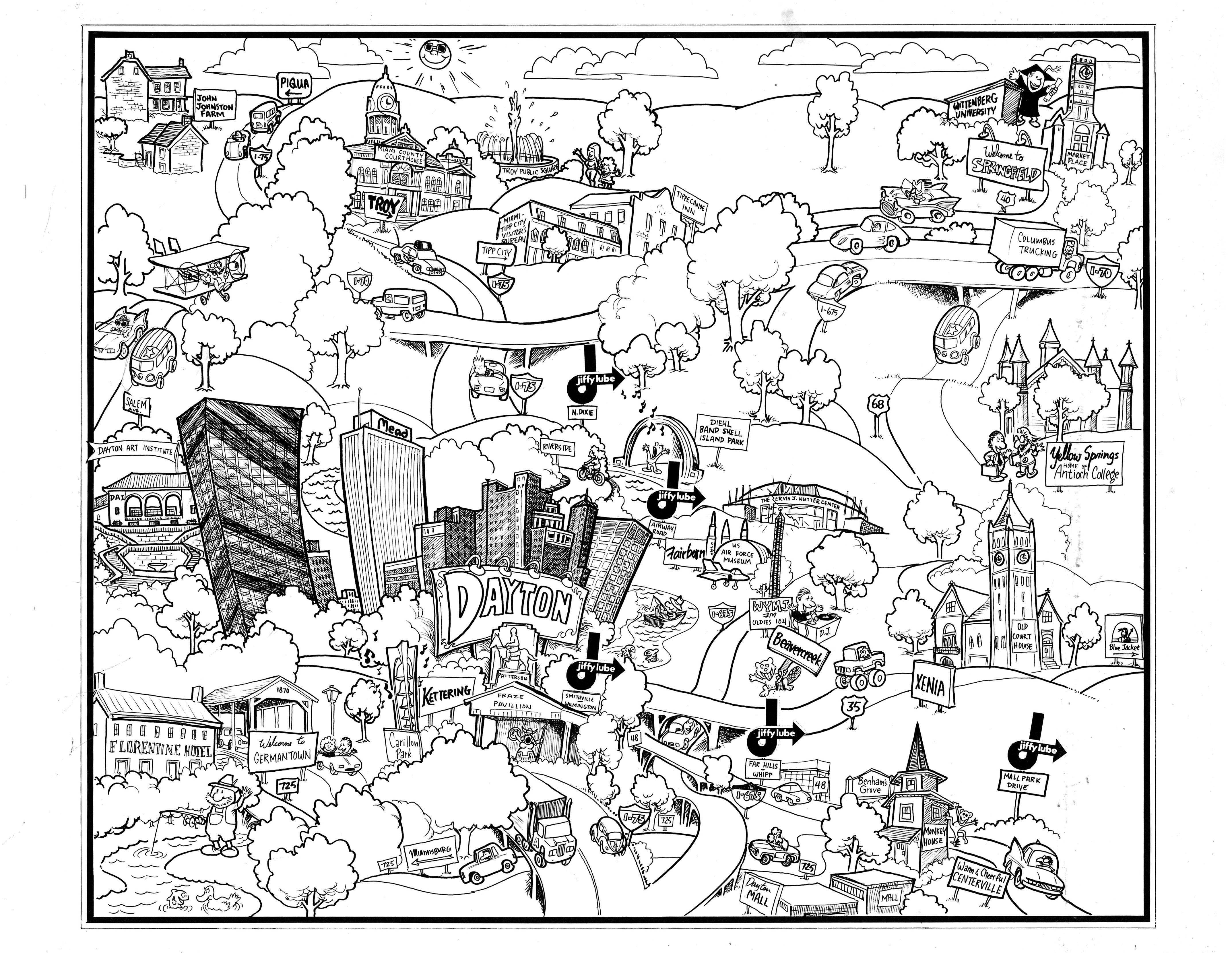 4293x3321 Cartoon City Maps - City Cartoon Drawing