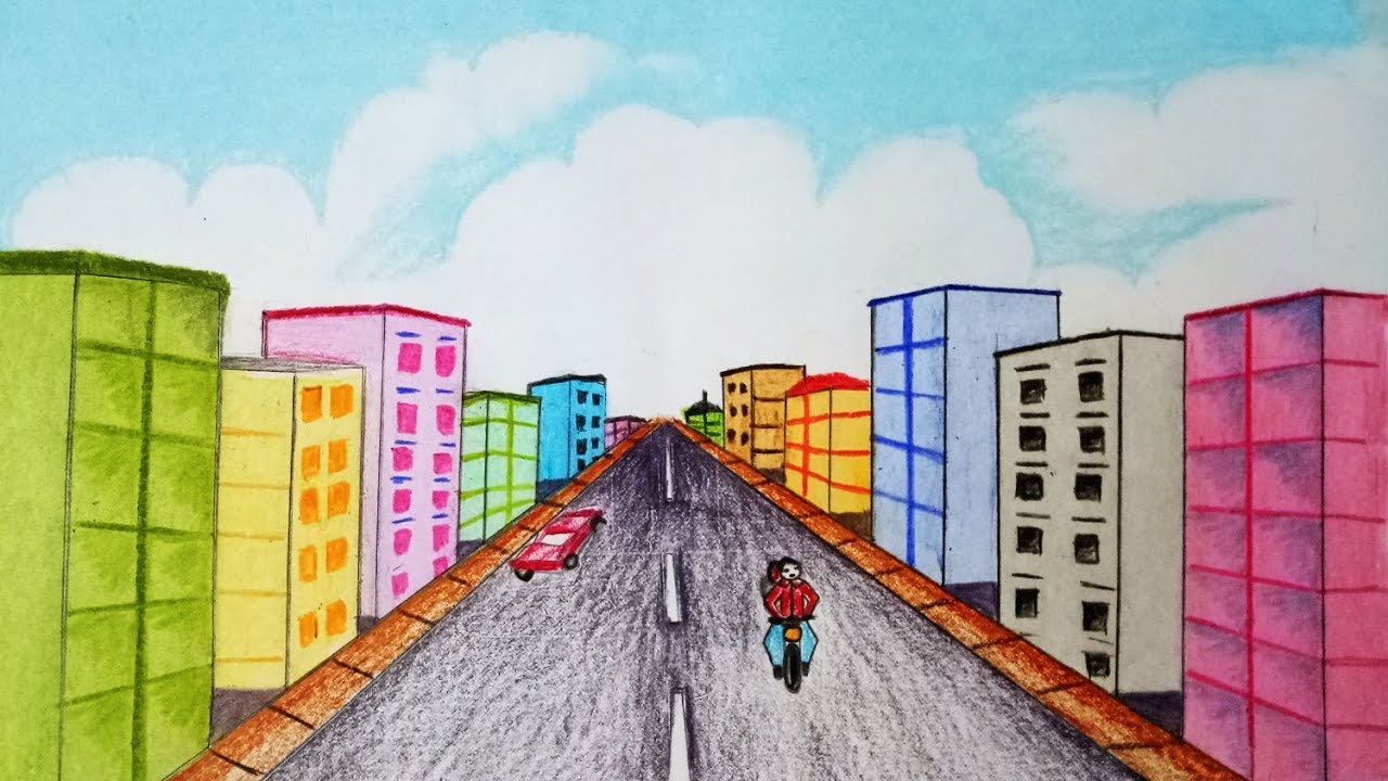 1280x720 How To Draw City Scenery Step - City Drawing