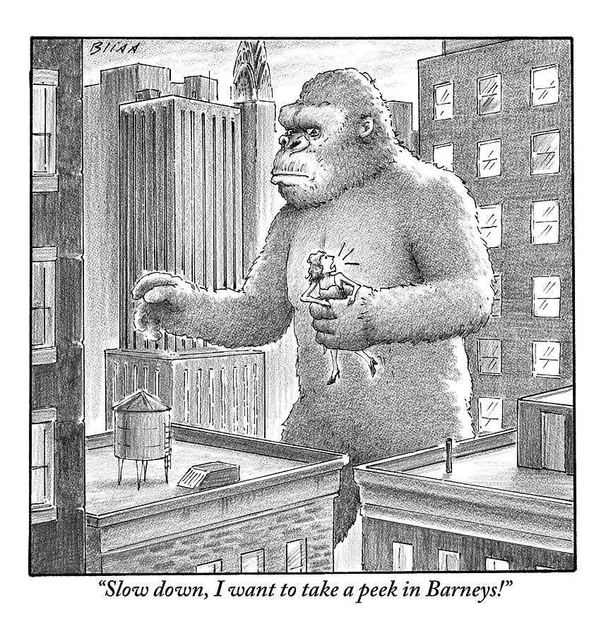 858x900 King Kong Stands In A Large City Drawing - City Drawing