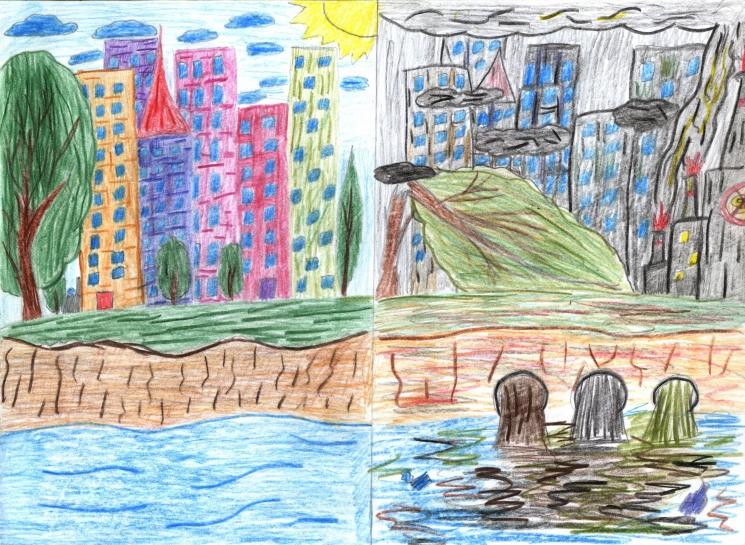 745x545 ecology city my country drawings pictures drawings ideas - City Drawing Easy