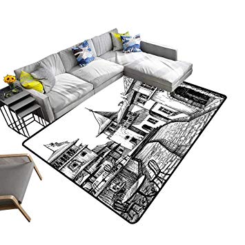 355x355 alsohome non slip thicken carpe old peaceful city - City Drawing Easy