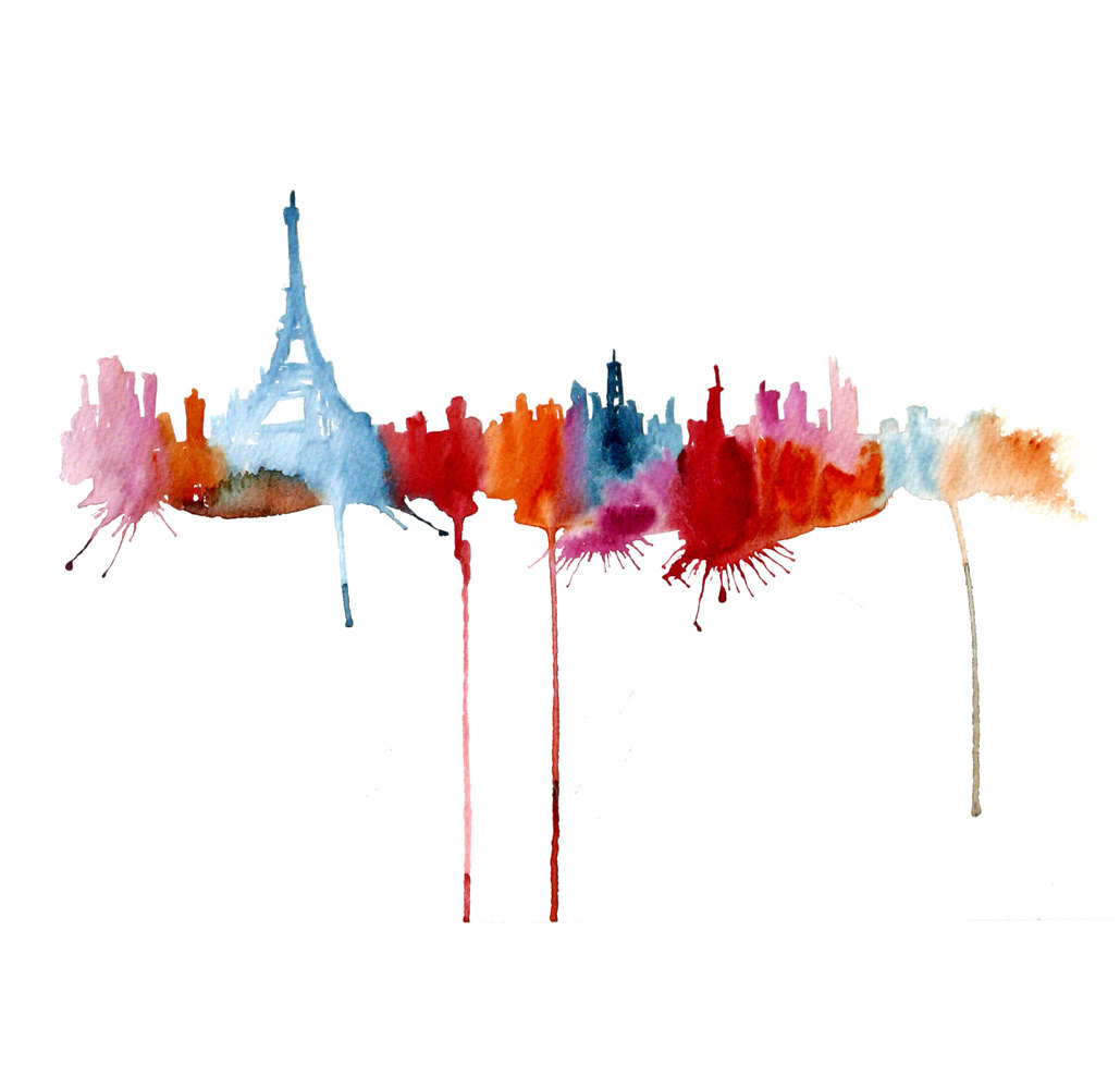 1029x1000 travel the world's most exciting cities in vivid watercolour - City Drawing Tumblr