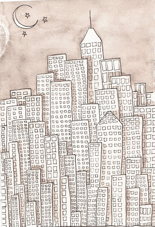 500x734 Drawing Illustration City Ink Artists On Tumblr Helloamandaart - City Drawing Tumblr