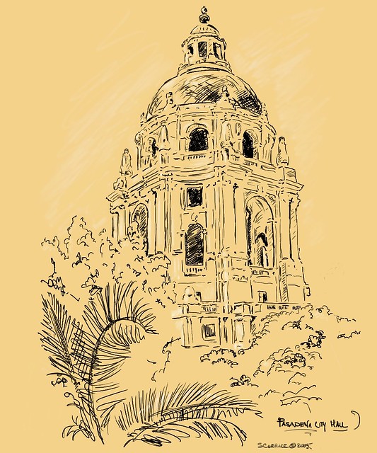 533x640 copy of pasadena city hall drawing sarah corrice - City Hall Drawing