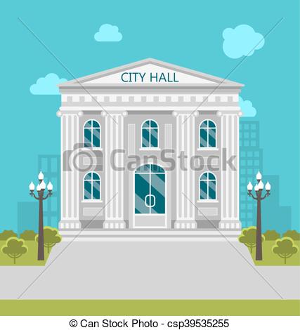 427x470 illustration municipal building, city hall, the government - City Hall Drawing