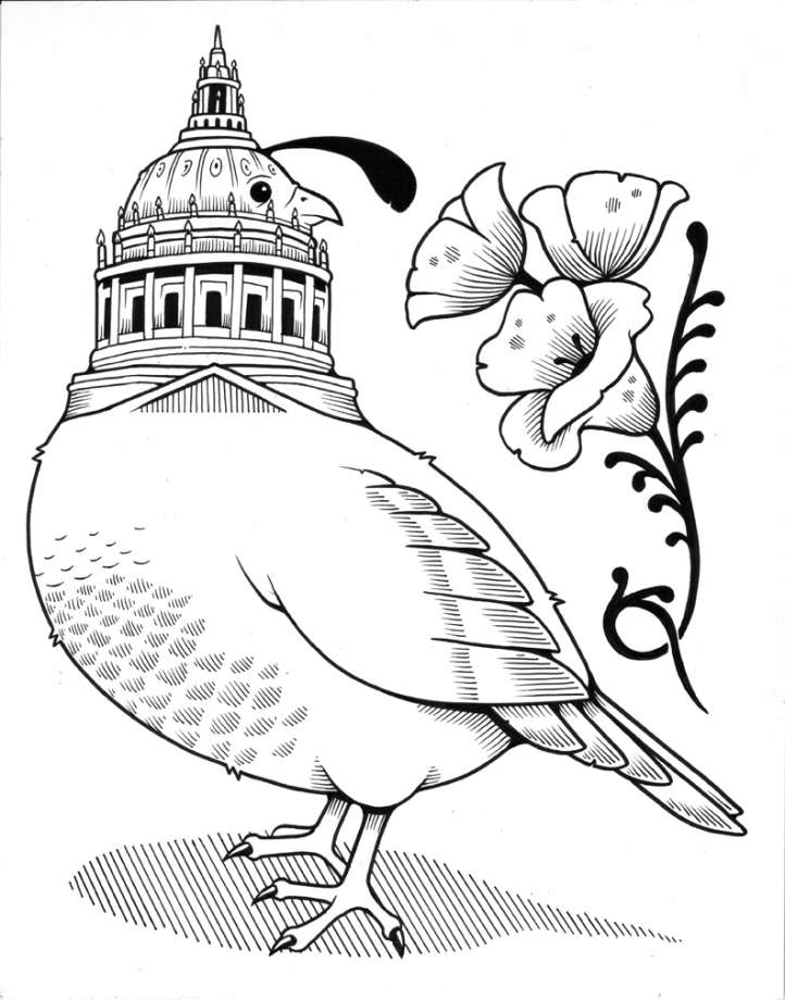 722x920 inside city hall, artist jeremy fish created drawings of san - City Hall Drawing