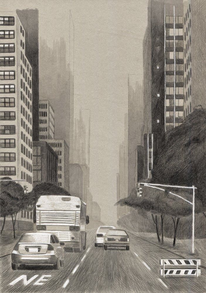703x1000 City Landscape' - City Landscape Drawing