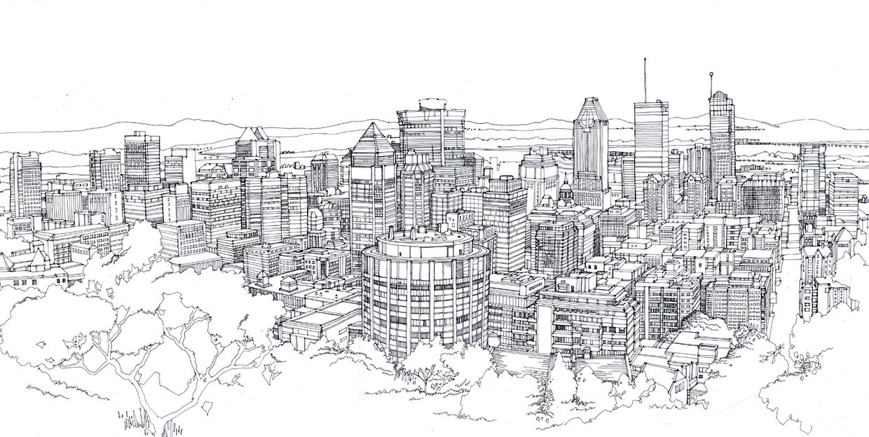 1240x624 Tgram Illustration Idea Cityscape Drawing, Drawings - City Landscape Drawing