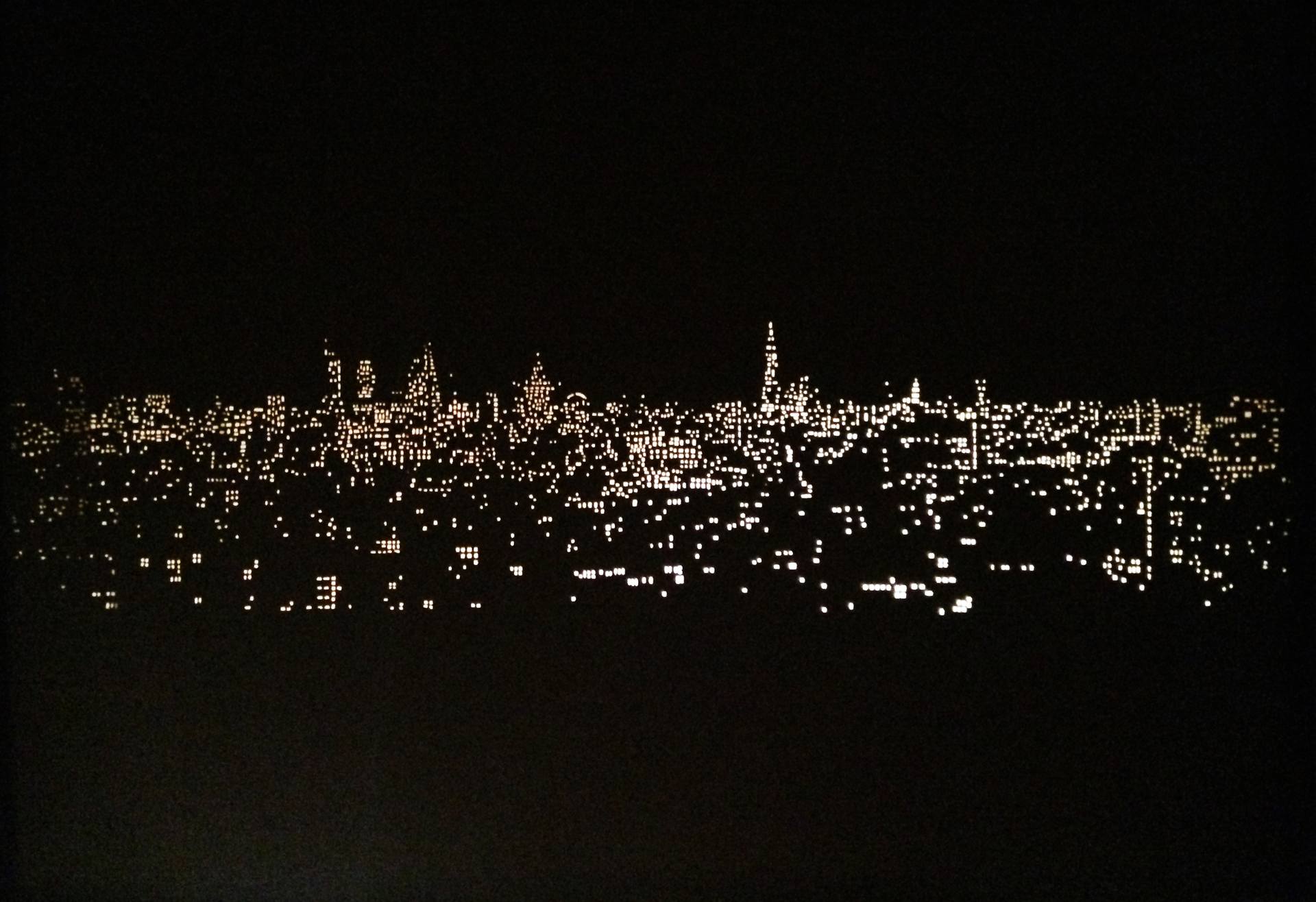 1920x1316 hand cut image, city lights printmaking - City Lights Drawing
