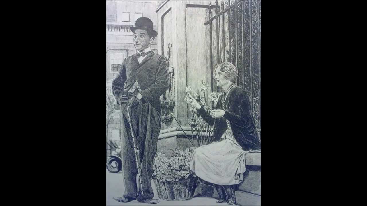 1280x720 city lights a sir charles chaplin, ink drawing is born - City Lights Drawing