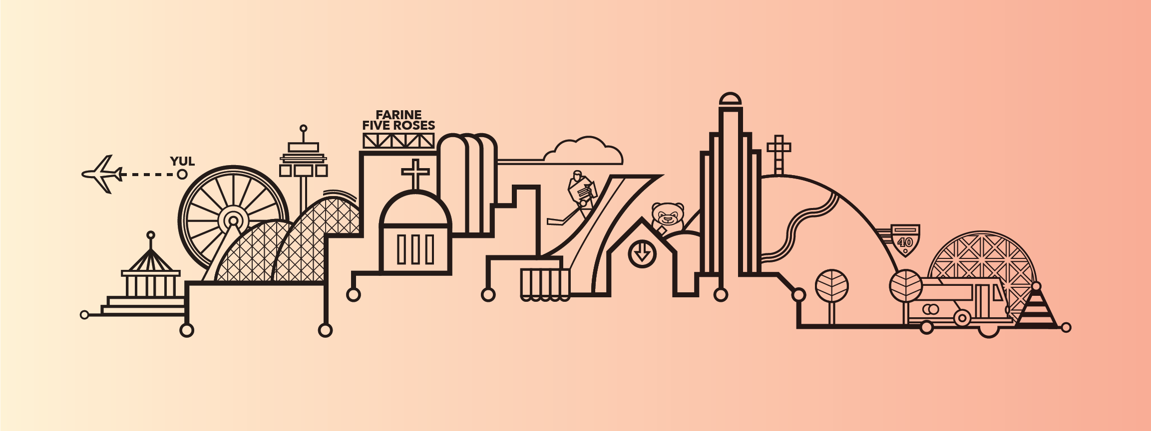 2305x864 Cityline Illustration Loogart - City Line Drawing