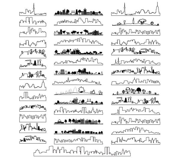 600x531 Line Drawing City Silhouette - City Line Drawing